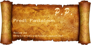 Predl Pantaleon névjegykártya